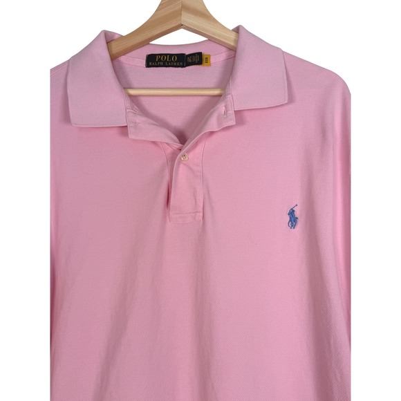 Polo Ralph Lauren Other - Polo‎ Ralph Lauren Mens XLT Pink Short Sleeve Pique Polo Shirt Blue Pony Logo